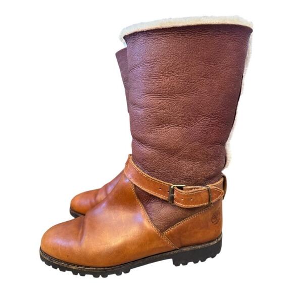 Vintage Timberland Campus Shearling Sheepskin Apres Ski Boot Women size 8 - Picture 2 of 11